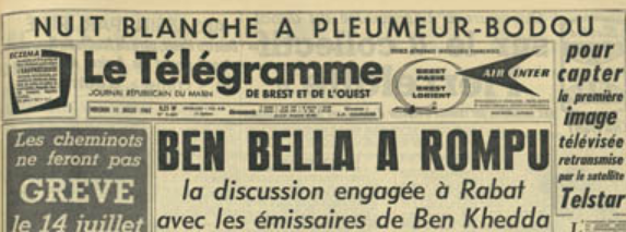 Une Télégramme 11 juillet 1962